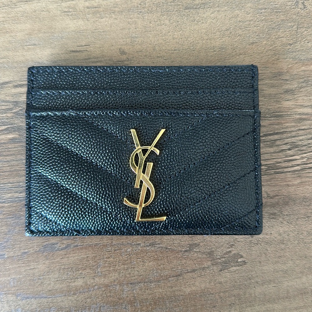 Black YSL Cardholder (gold detailing)